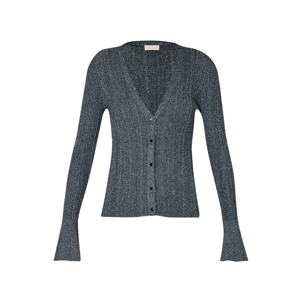 Liu Jo Cardigan Cardigan Donna a costine misto viscosa Argento - Francavilla Moda